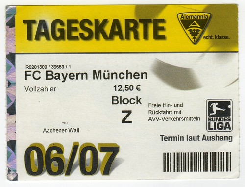 Ticket pokal alemannia - alemannia, aachen