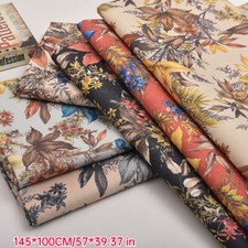 Retro Blumenmuster Polyester Leinen Stoff Kissen Sofa Stuhl Tischdecke DIY Stoff