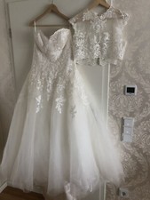 Brautkleid 3 Teile Bolero Unterrock Marke Sincerity USA Gr 16