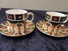 ROYAL CROWN DERBY IMARI 1128 2 Espressogedecke 2-teilig Bone China
