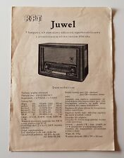 Altes Prospekt 1956 RFT Juwel Röhrenradio VEB Stern Radio Rochlitz DDR