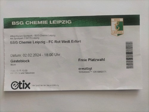 Sammler ticket chemie - ticket,