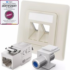 Keystone Netzwerkdose  Cat.6a Cat 6a  Datendose Anschlussdose LAN Dose Unterputz