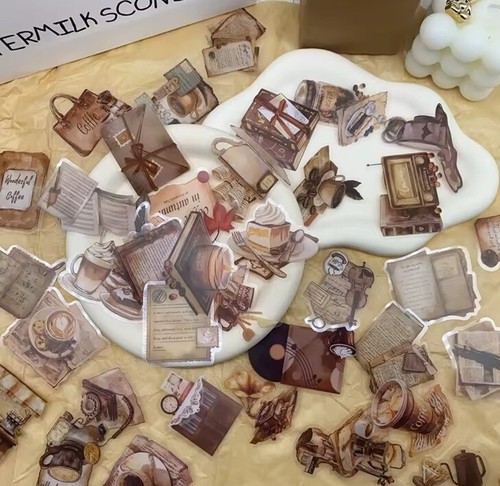 10x vintage aufkleber pet - 10x,