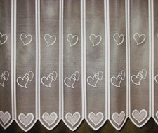 Lange Scheibengardine Herzen