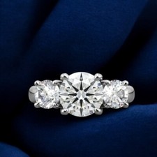 14K Weißgold Verlobungsring