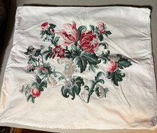 Ikea Landhaus Emmie Stra Kissenbezug Stickerei / Streifen natur Blumen 50 x 60