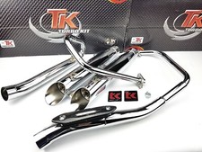Auspuffanlage Turbo Kit Custom Chrom Sport Yamaha Virago XV 125 250 4T Auspuff