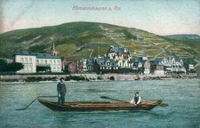 Ansichtskarte Aßmannshausen Rhein Nachen Personen um 1900 (Nr.825)