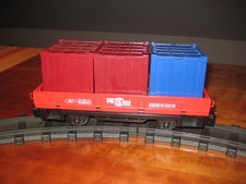 Playmobil Güterwaggon beladen mit 3 Containern