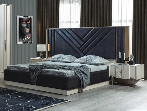 Blaues bett designer - blaues,