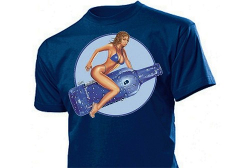 Shirt blue bottle babe - blue,