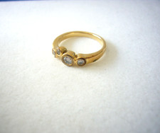 Markenschmuck Pierre Lang* kleiner Fingerring GO 4 weiße Steine Gr. V  NP 39.- €