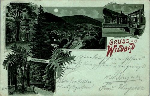 Mondschein litho gruss aus - litho,
