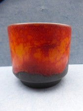 28276. Übertopf  Blumentopf  orange Keramik geflammt  12 cm