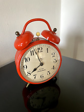 70/80-er:  JERGER  Wecker Jumbo Alarm  orange  Metallgehäuse  DEFEKT