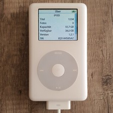 Sonstiges ► Apple iPod Classic 4. Generation Weiß (60GB) komplett ◄ Akku defekt