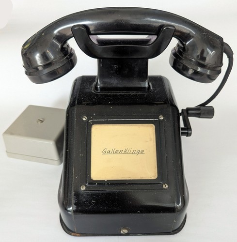 Altes kurbel telefon bakelit - kurbel-telefon,,