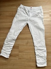 Damen Buena Vista Jeans  lang weiß am Knöchel Reißverschluss