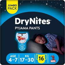 Huggies DryNites Pyjamahose. 16 Stück. Alter 4-7 Jahre. 17-30kg *neu *ungeöffnet