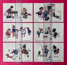 6 x Künstler AK ARTHUR THIELE 1918 Kpl. Serie Kinderhumor Standesbeamtin( 166860