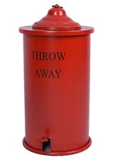 Retro Treteimer Vintage Abfalleimer Müllbehälter Mülleimer Metall Deckeleimer 