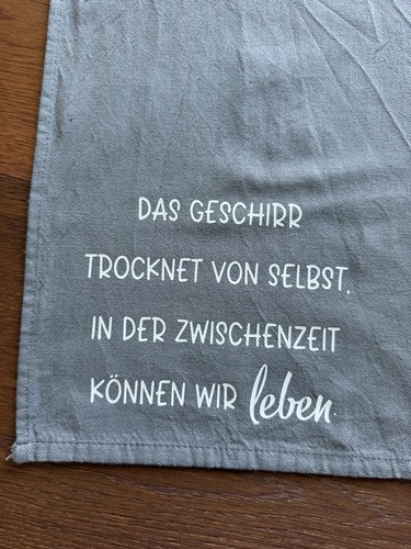 Geschirrtuch grau spruch - geschirrtuch,