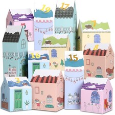 Adventskalender zum befüllen Kinder Weihnachtskalender Boxen 24 Häuser Schach...