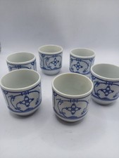 6 x DDR  Porzellan Eierbecher  wahrscheinlich Jäger Eisenberg Strohblume