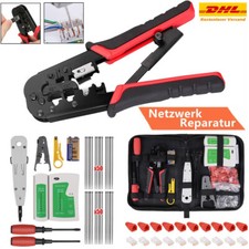 Netzwerk Reparatur Werkzeug Set Crimpzange Stecker RJ45 RJ11 UTP Netzwerktester