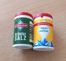 2  x BAD REICHENHALLER Salz Mini  Salzstreuer 1 x Jodsalz und 1 x Kräutersalz