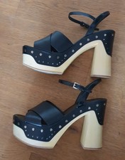 PRADA Plateau Sandalen Schwarz