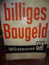 Altes Blechschild vor 1970 Wüstenrot Versicherungen.