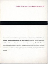 ZEISS JENA Prospekt GROSSES UNIVERSAL-FORSCHUNGSMIKROKOP NU Broschüre (Y4506