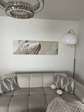 Leinwandbild 160x50cm Beige Abstrakte Kunst Wandbilder