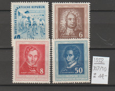 DDR Sondermarken Radsport und Komponisten 1952 postfrisch