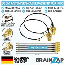 Für IPEX RP-SMA SMA U.FL Pigtail WLAN WIFI Antenne Kabel 1.13mm 30 cm MHF1 MHF4