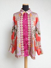 Pink weiß bunt Paisley Satin