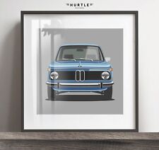 BMW 2002 Kunstdruck, Oldtimer Geschenkidee, Add Reg & Farbe
