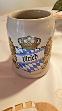 Bierkrug mit Aufschrift