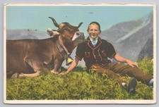 Postkarte schweizer junge mit - junge,