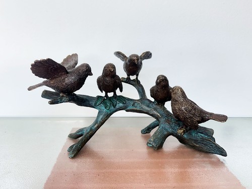 Bronzefigur vögel auf ast - vögel,