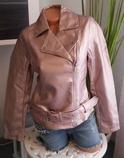 B.C. Best Connections Lederimitatjacke Gr. 36 38 40 42 rosé metallic Bikerjacke 