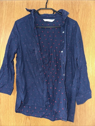 Zara bluse dunkelblau mit - bluse,