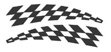 2x Folie Racing Zielflagge, Kotflügel 19x3,5cm,Sticker, Auto Aufkleber Schwarz