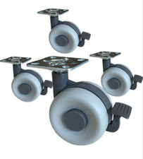 4 x Doppelrollen Möbelrolle Kunststoffrolle 60 mm Bremsrollen Transportrollen