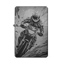 Motocross Feuerzeug Motorrad Motiv + eigener Gravurtext personalisierbar
