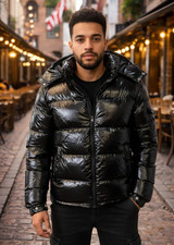 Herren Winter Glanz Schwarz