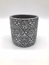 Hochwertiger Blumentopf Übertopf mit Muster Ornamente silber/grau 15 cm Neu