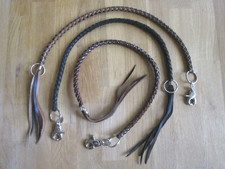 Hosenkette Leder geflochten Karabiner Schlüsselkette Geldbörsenkette mit Fransen